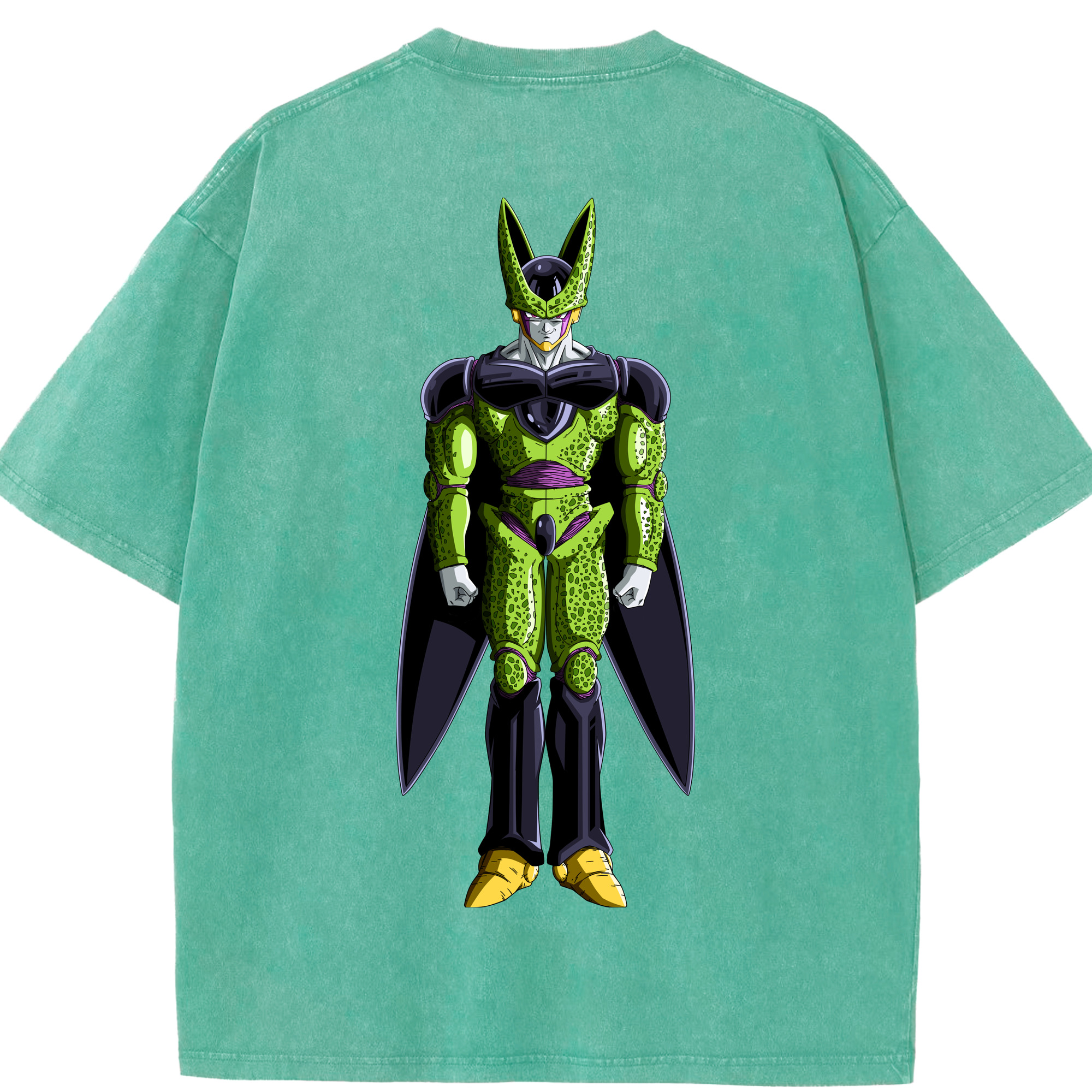 （画像用） ドラゴンボール セル DRAGON BALL Cell 綿100% ヴィンテージ風 半袖Tシャツ（背面プリント）